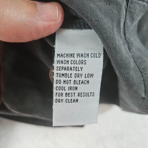 Tommy Bahama Men's Shirt Size Large Silk Short Sleeve Black Button Up Palm Trees - Picture 6 of 9